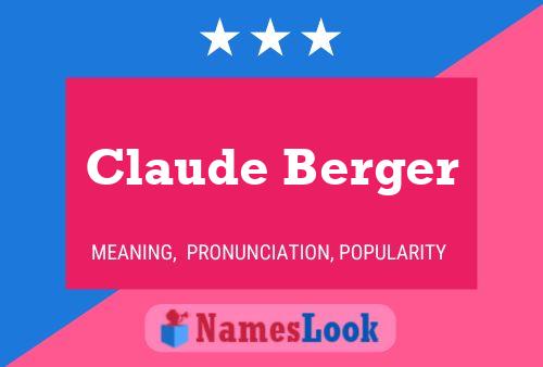 Claude Berger Naam Poster