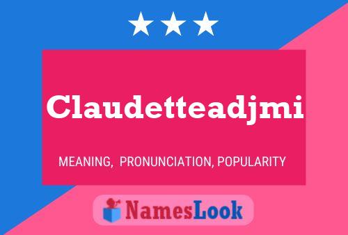 Claudetteadjmi Naam Poster