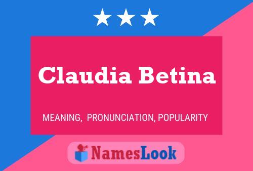 Claudia Betina Naam Poster