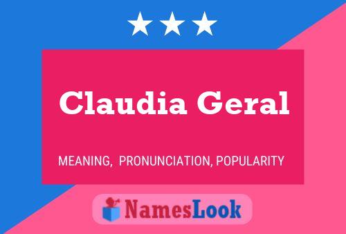 Claudia Geral Naam Poster