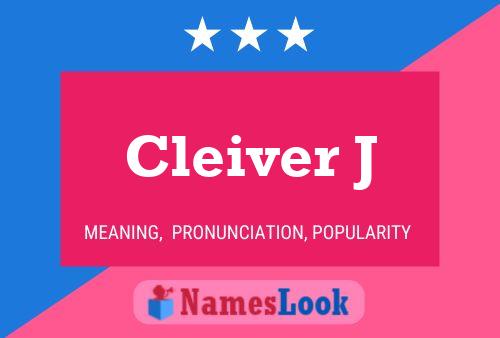 Cleiver J Naam Poster