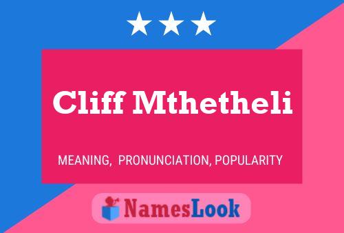 Cliff Mthetheli Naam Poster