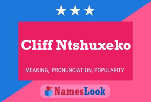 Cliff Ntshuxeko Naam Poster