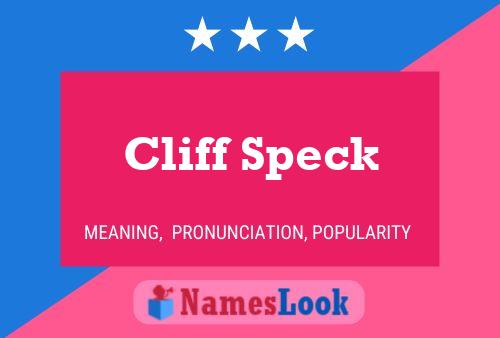 Cliff Speck Naam Poster