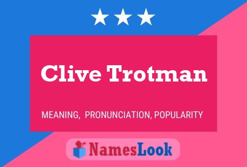 Clive Trotman Naam Poster