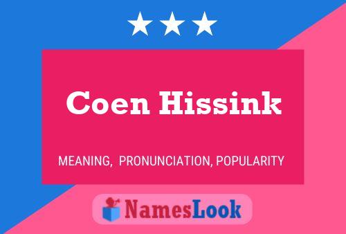 Coen Hissink Naam Poster