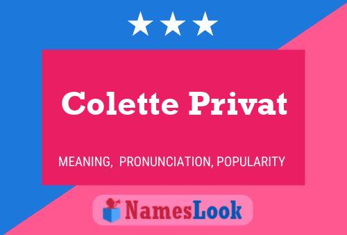 Colette Privat Naam Poster