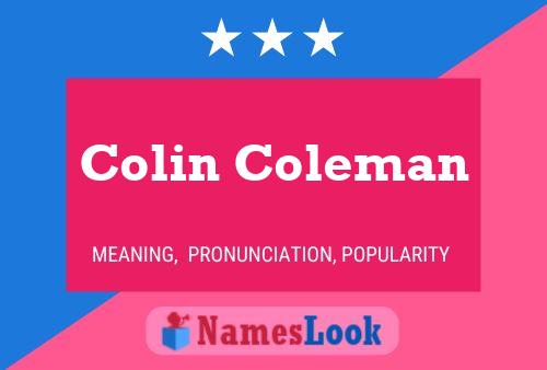 Colin Coleman Naam Poster