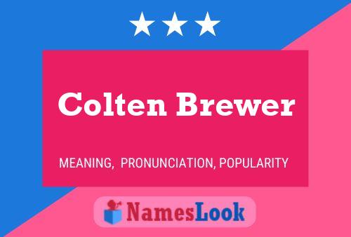 Colten Brewer Naam Poster