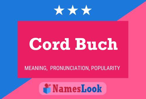 Cord Buch Naam Poster