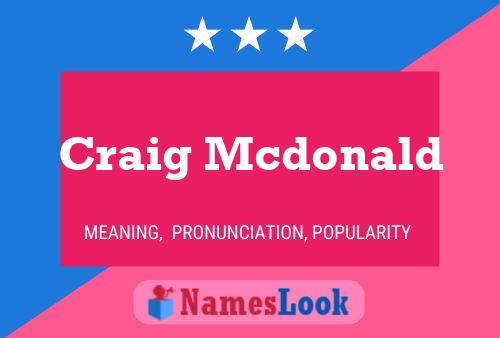 Craig Mcdonald Naam Poster