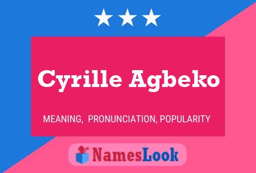 Cyrille Agbeko Naam Poster