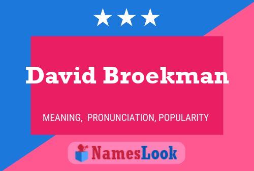 David Broekman Naam Poster