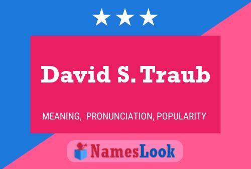 David S. Traub Naam Poster