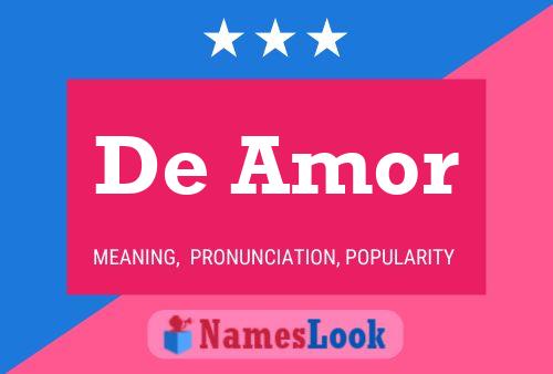 De Amor Naam Poster