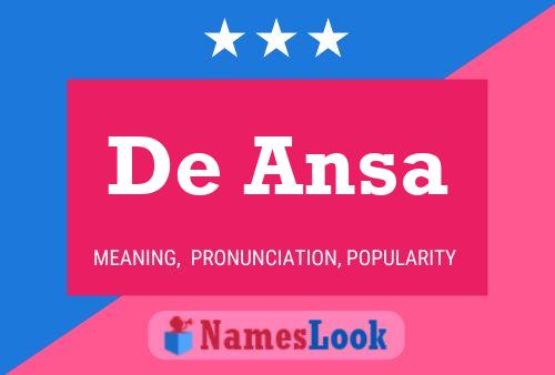 De Ansa Naam Poster