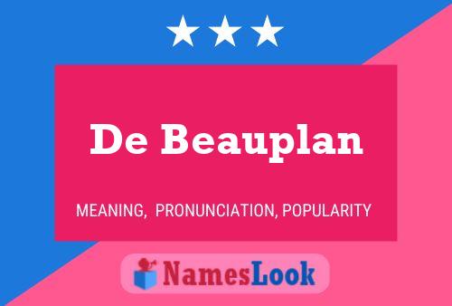 De Beauplan Naam Poster