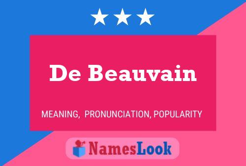 De Beauvain Naam Poster