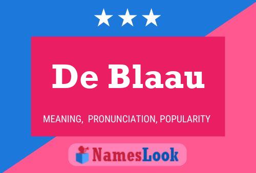 De Blaau Naam Poster