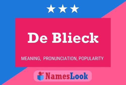 De Blieck Naam Poster