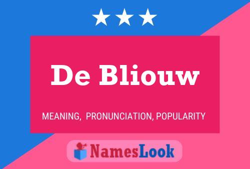 De Bliouw Naam Poster