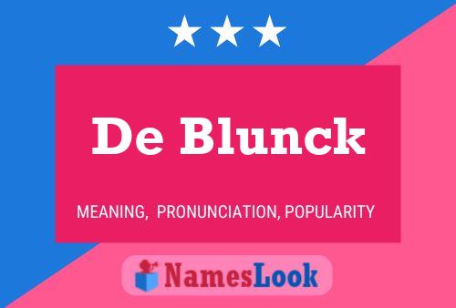 De Blunck Naam Poster