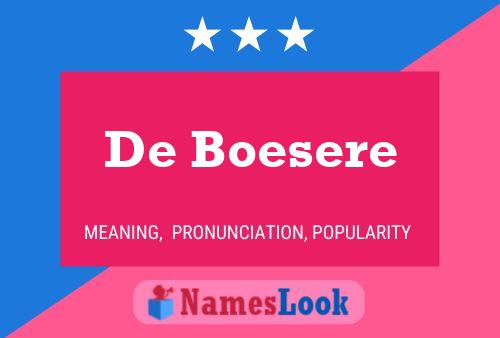 De Boesere Naam Poster