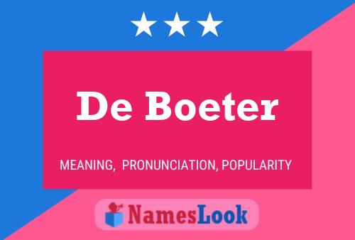 De Boeter Naam Poster