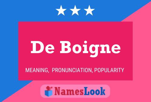 De Boigne Naam Poster