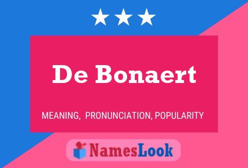 De Bonaert Naam Poster