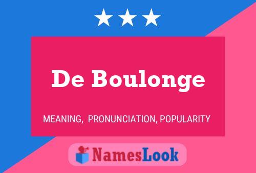 De Boulonge Naam Poster