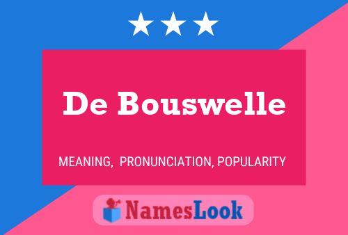 De Bouswelle Naam Poster