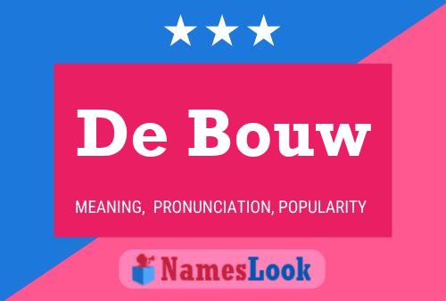 De Bouw Naam Poster