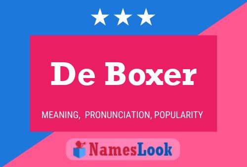 De Boxer Naam Poster