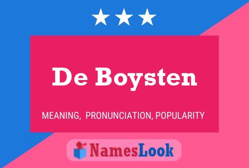 De Boysten Naam Poster