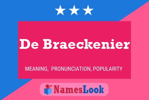 De Braeckenier Naam Poster