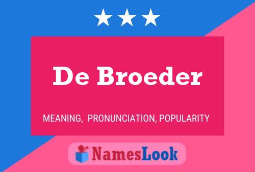 De Broeder Naam Poster