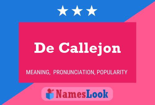 De Callejon Naam Poster