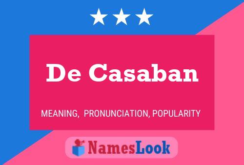 De Casaban Naam Poster