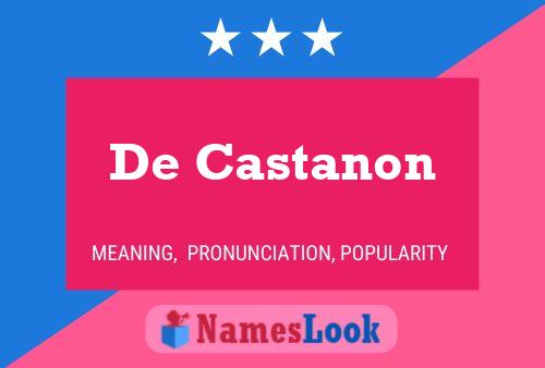 De Castanon Naam Poster