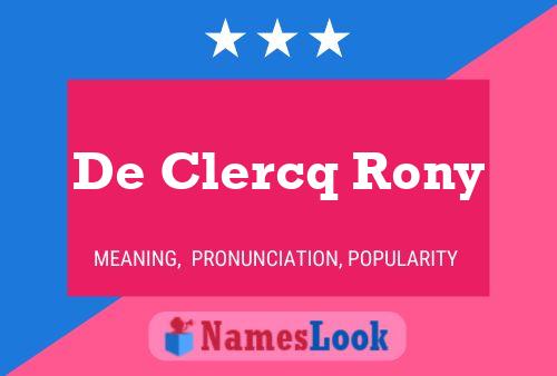 De Clercq Rony Naam Poster