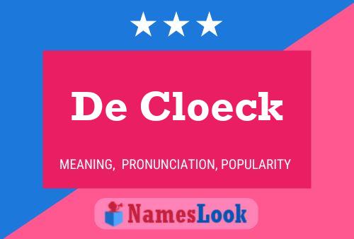 De Cloeck Naam Poster