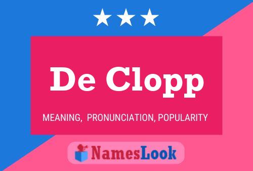 De Clopp Naam Poster