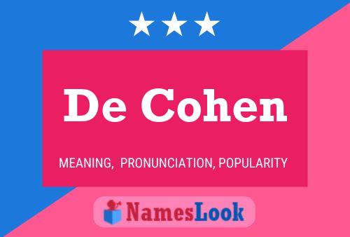 De Cohen Naam Poster