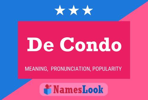 De Condo Naam Poster