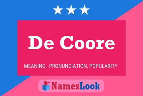 De Coore Naam Poster