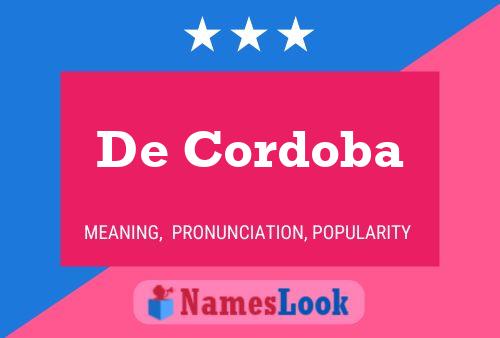 De Cordoba Naam Poster