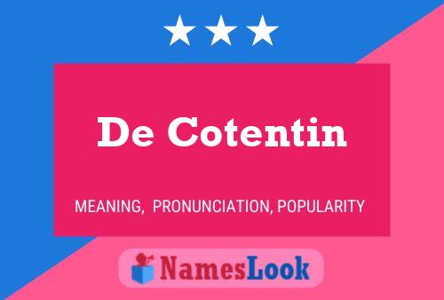 De Cotentin Naam Poster