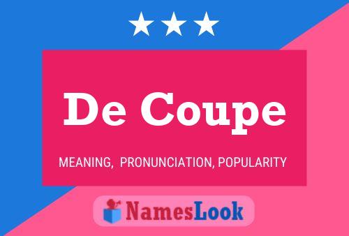 De Coupe Naam Poster