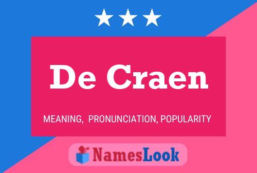 De Craen Naam Poster